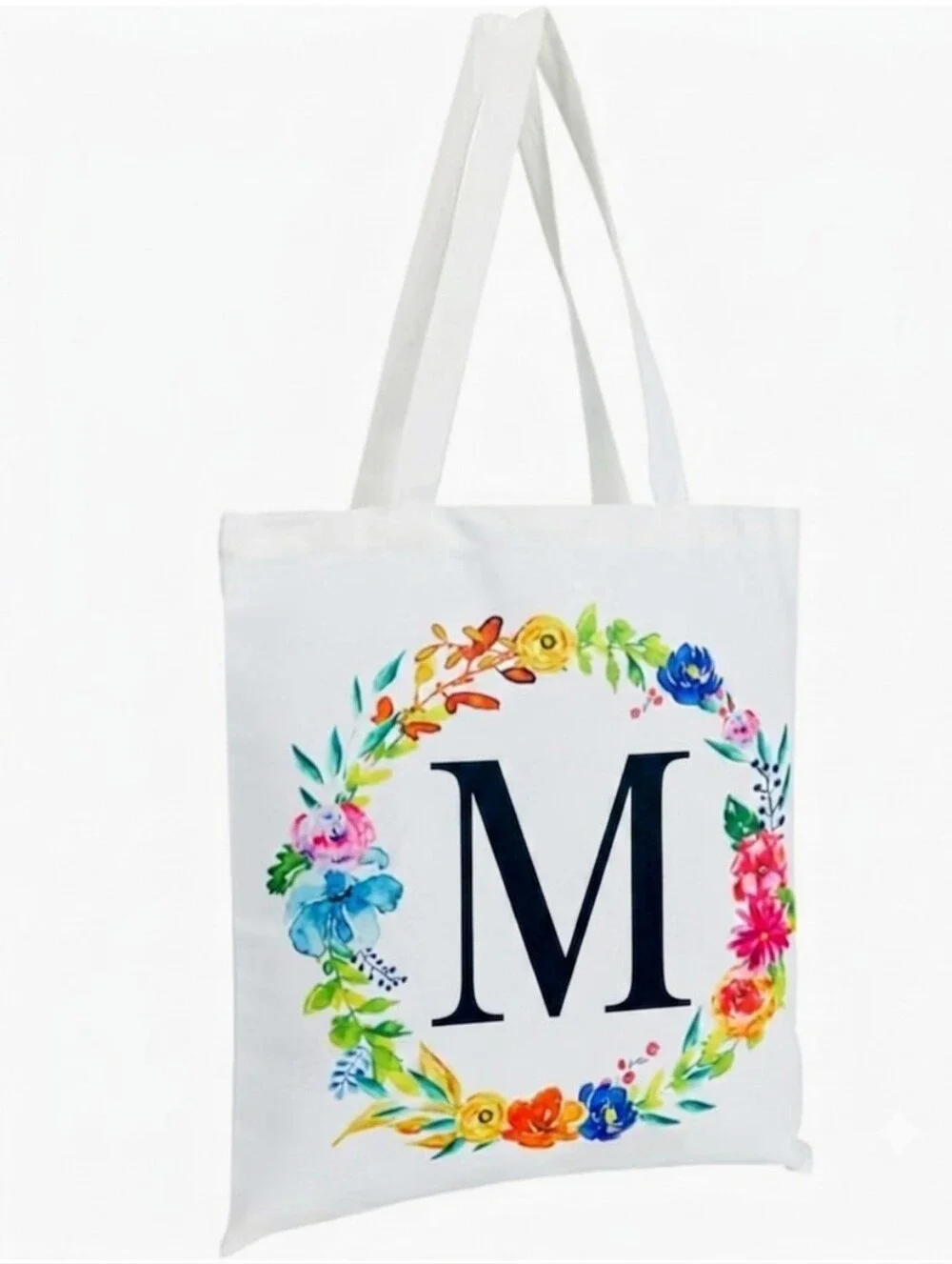 Okuna Outpost Reusable Monogram Letter Personalized Tote Bag 29 In NWOT
